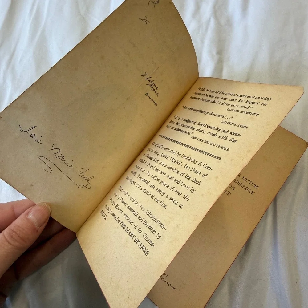 The Diary of a Young Girl Anne Frank 1967 Edition Eleanor Roosevelt Introduction